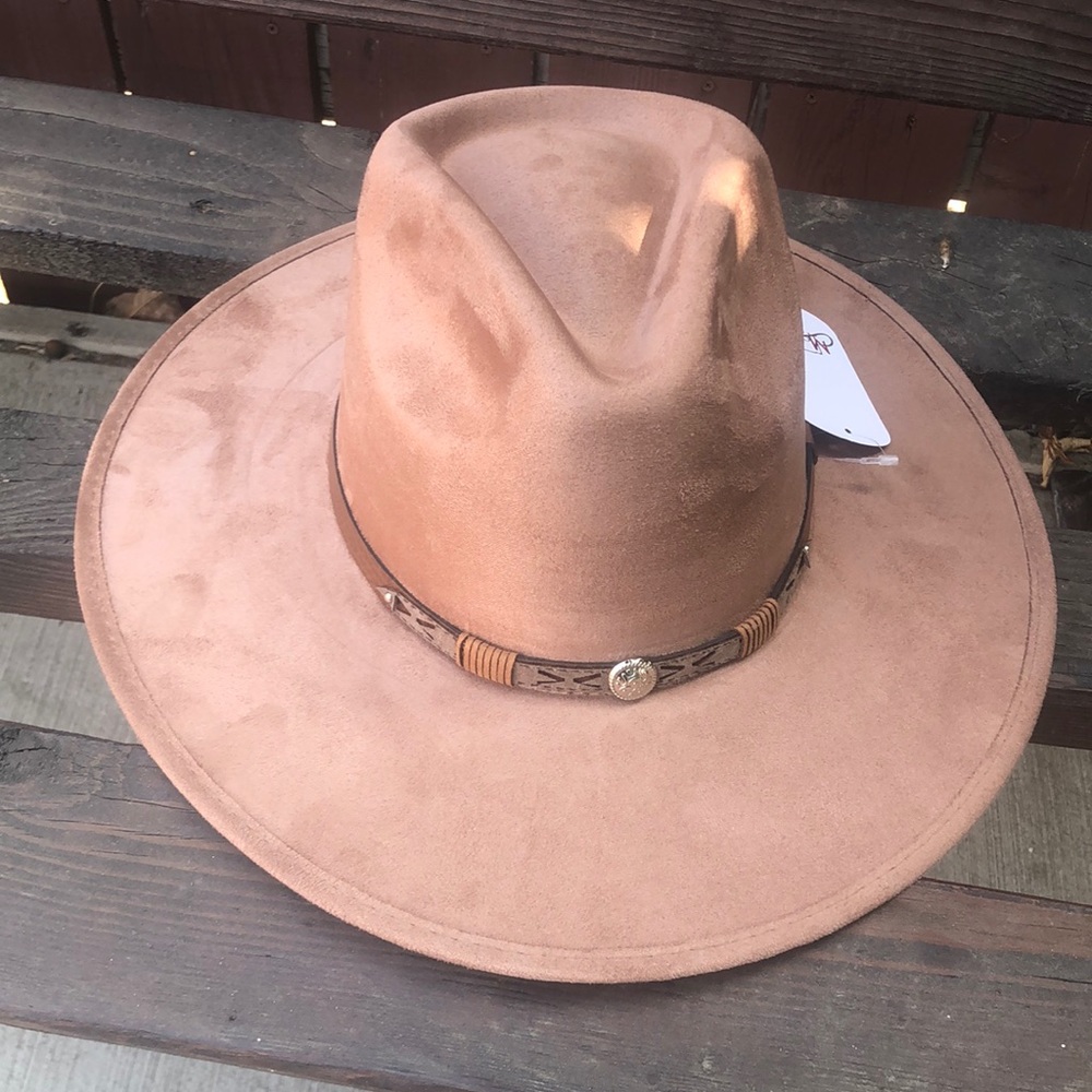 Brown leather hat